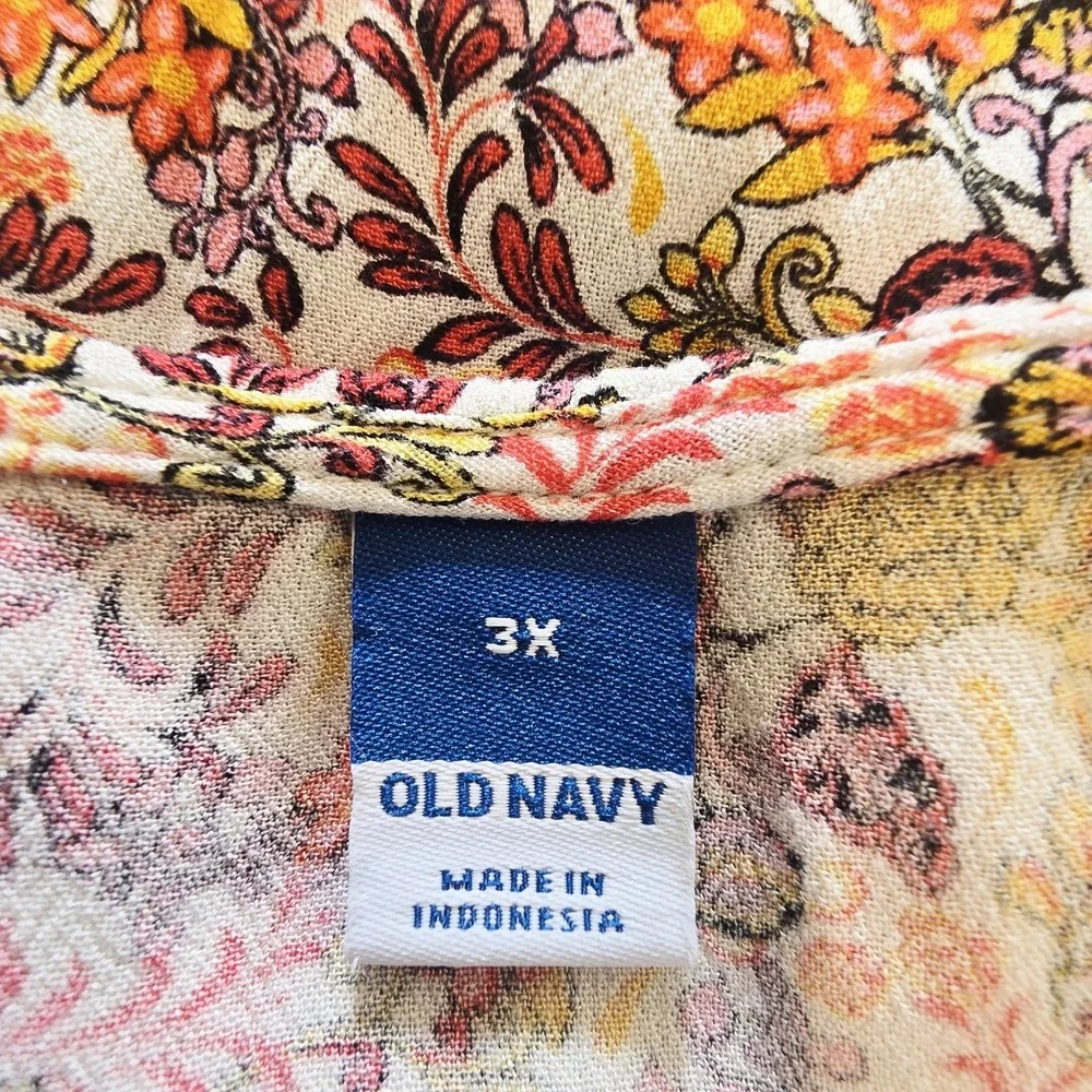 Old Navy Waist-Defined Flutter-Short‎ Sleeve Floral Mini Dress Pullover 3X.E176 - Picture 6 of 14
